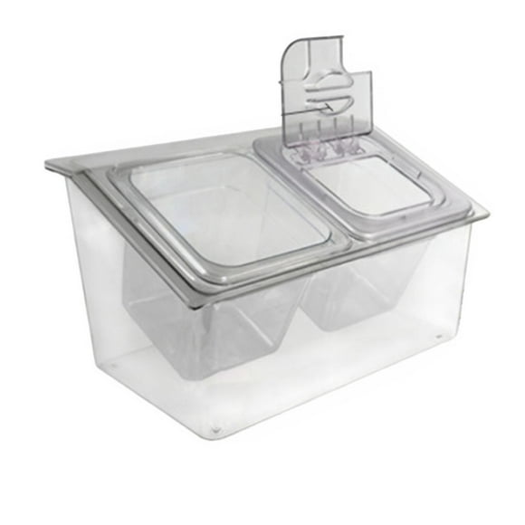 Tnarru Chilled Condiment Server Bar Salad Taco Chilled Fruit Salad Platter Bar Garnish Holder Keeping Food Cool, Fresh 2 Slot