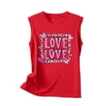 thumbnail image 3 of UPPADA Débardeurs Grande Taille pour Femmes, T-Shirts Graphiques Sans Manches Décontractés, T-Shirts Surdimensionnés, T-Shirts Graphiques Sans Manches, Rouge, S, 3 of 4