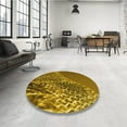 thumbnail image 3 of Ahgly Company Indoor Round Patterned Dark Bronze Brown Area Rugs, 5' Round, 3 of 6