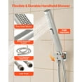 thumbnail image 2 of VEVOR Shower Faucet Set, 10 Inch Ceiling Mount Rainfall Shower System with 6 Inch Wall Mount Head and 2 in 1 Handheld Spray, Rotatable 3-Function Dual Rain Head Brass Valve & Trim Kit, Brushed Nickel, 2 of 9