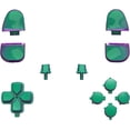 thumbnail image 3 of eXtremeRate Replacement D-pad R1 L1 R2 L2 Triggers Share Options Face Buttons, Chameleon Green Blue Full Set Buttons Compatible with ps5 Controller BDM-030 - Controller NOT Included, 3 of 4