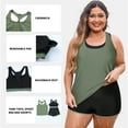 thumbnail image 3 of SHEWIN Tankinis Swimsuit for Women Bathing Suits 3 Piece Tankini Swimsuits 2026 Tummy Control Summer Swimwear Green 2XL, 3 of 10