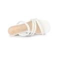 thumbnail image 4 of BLISSFUL STEP Square Toe Braided Block Heels Sandals for Women White (Size 8.5), 4 of 6