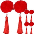 thumbnail image 1 of 3 pares de pinzas para el pelo con pompones, pasadores vintage con borlas chinas para niñas, 1 of 7