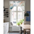 thumbnail image 4 of Beach Coastal Swag Valances for Windows, Small Curtains Drapes, Summer Nautical Coral Shell Botanical Vintage Kitchen Window Curtains Over Sink Window Treatment Valance for Bedroom/Bathroom 56"x36", 4 of 5