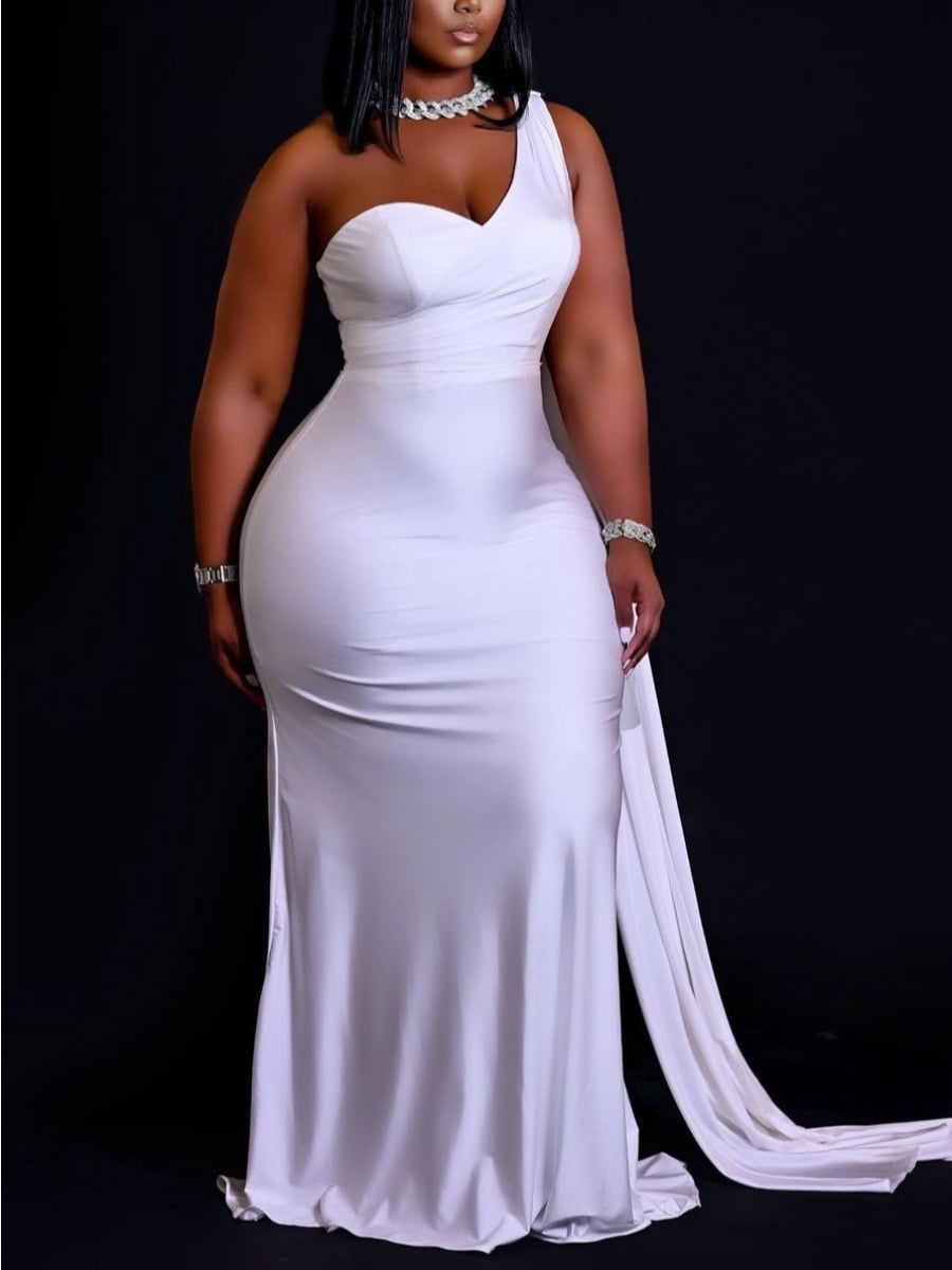 Shoulder Elastic Prom Dress - Walmart 