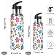 thumbnail image 2 of Yayeee 20oz Insulated Water Bottle Double Wall Stainless Steel with Flip Straw Lid, White Stars, 2 of 7