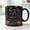 Black, variant on LANG ECOMMERCE Monogram Letter Mug Halloween Witch Hat Ceramic Coffee Cup Custom Initial Jack O Lantern Design Gift
