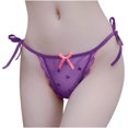 thumbnail image 2 of HUPOM Underwear Women Cotton Womens Panties Thong Leisure Tie Elastic Waist Purple L, 2 of 8