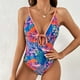 thumbnail image 2 of Gibobby Trajes de Baño Mujer Completo Traje de baño con tirantes para mujer, nuevo traje de baño, monos de Bikini florales sexis(Morado,G), 2 of 5