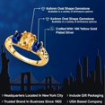 thumbnail image 2 of Gem Stone King 18K Yellow Gold Plated Silver Yellow Citrine and Blue Created Sapphire Filigree Style 3 Stone Ring for Women (2.45 Cttw, Oval 8X6MM and 6X4MM) (Size 5), 2 of 6