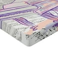 thumbnail image 2 of Ambesonne Piano Fitted Sheet, Hand Drawn Doodle Musical, Full Size, Beige and Purple, 2 of 3