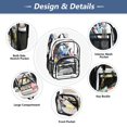 thumbnail image 5 of Clear PVC Backpack 12L Transparent Shoulder Bag with Mesh Pockets Racing Splash Pattern, 5 of 7