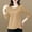 Khaki, variant on Tawop Shirts for Women Womens Tee Shirts Round Neck Long Sleeve Solid Lace Cotton Green L(Us:8)