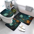 thumbnail image 3 of Bathroom Rugs Sets 3 Piece - Halloween Night Sky Square Absorbent Non Slip Bath Mats, U-Shape Toilet Lid Cover, Contour Mat, Soft Washable Shower Mats Bath Rug Mat for Bathroom Tub Toilet, 3 of 7