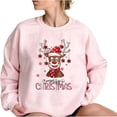 thumbnail image 4 of WEAIXIMIUNG Sweat à Demi-Zip pour Femmes 3TG Sweat de Noël pour Femmes Design Père Noël et Arbre Col Rond, 4 of 4