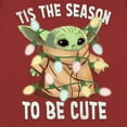 thumbnail image 2 of Women's Star Wars: The Mandalorian Christmas Grogu 'Tis the Season to be Cute Graphic Tee Red X Large, 2 of 4