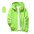 thumbnail image 6 of Sewkxo Mens Rain Jacket Lightweight Windbreaker Waterproof Raincoat Cycling Running Hiking Gear Hood Packable,Fluorescent Green 2XL, 6 of 6