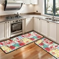 thumbnail image 3 of Kitchen Rugs Sets Of 2,Pioneer Flower Floral Print Pattern Anti Fatigue Kitchen Mat Rugs Non Slip Washable,Decorative Kitchen Floor Mats for Kitchen,Sink,Laundry,17"x47"+17"x47", 3 of 5