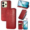 thumbnail image 1 of For Xiaomi Redmi Note 14 4G (164.84x78.15x8.16mm) Case Rhombus Imprint PU Leather Wallet Phone Cover, 1 of 5