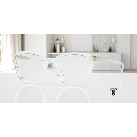 Versace VE 3242A Plastic Womens Round Eyeglasses Transparent 54mm Adult