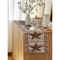 thumbnail image 5 of Table Runner 90 Inches Long for Kitchen Dining, Vintage Farmhouse Dresser Scarf Farmhouse, Dining Table Decorations for Wedding/Parties, Retro Home Text Country Star Wooden 13 x 90 In, 5 of 8