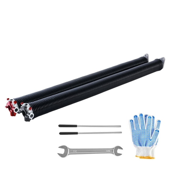 KFFKFF Torsion Springs for Garage Doors, Set of Two, Dimensions 0.234 x 2 x 31 inches, Lifespan of 16000 Rotations, Coated in Electrophoresis Black for Substitution, Garage Door Springs