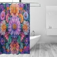thumbnail image 2 of Yayeee Shower Curtain with Hooks 72"x72" Waterproof Fabric Bathroom Hanging Decor, Light Purple Flowers, 2 of 5