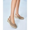 thumbnail image 2 of Womens Closed Toe Espadrilles Wedges Shoes Platform Slingback Mid Low Heel Canvas Bow Dress Sandals, 2 of 5