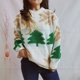 thumbnail image 3 of Suéter navideño de punto grueso de manga larga con cuello redondo y jacquard con diseño de árbol de Navidad para otoño e invierno para mujer, 3 of 5