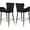 Black, variant on Maklaine Velvet Bar Stool Chair Set of 2 in Black - Semi-circle Seat & Footrest