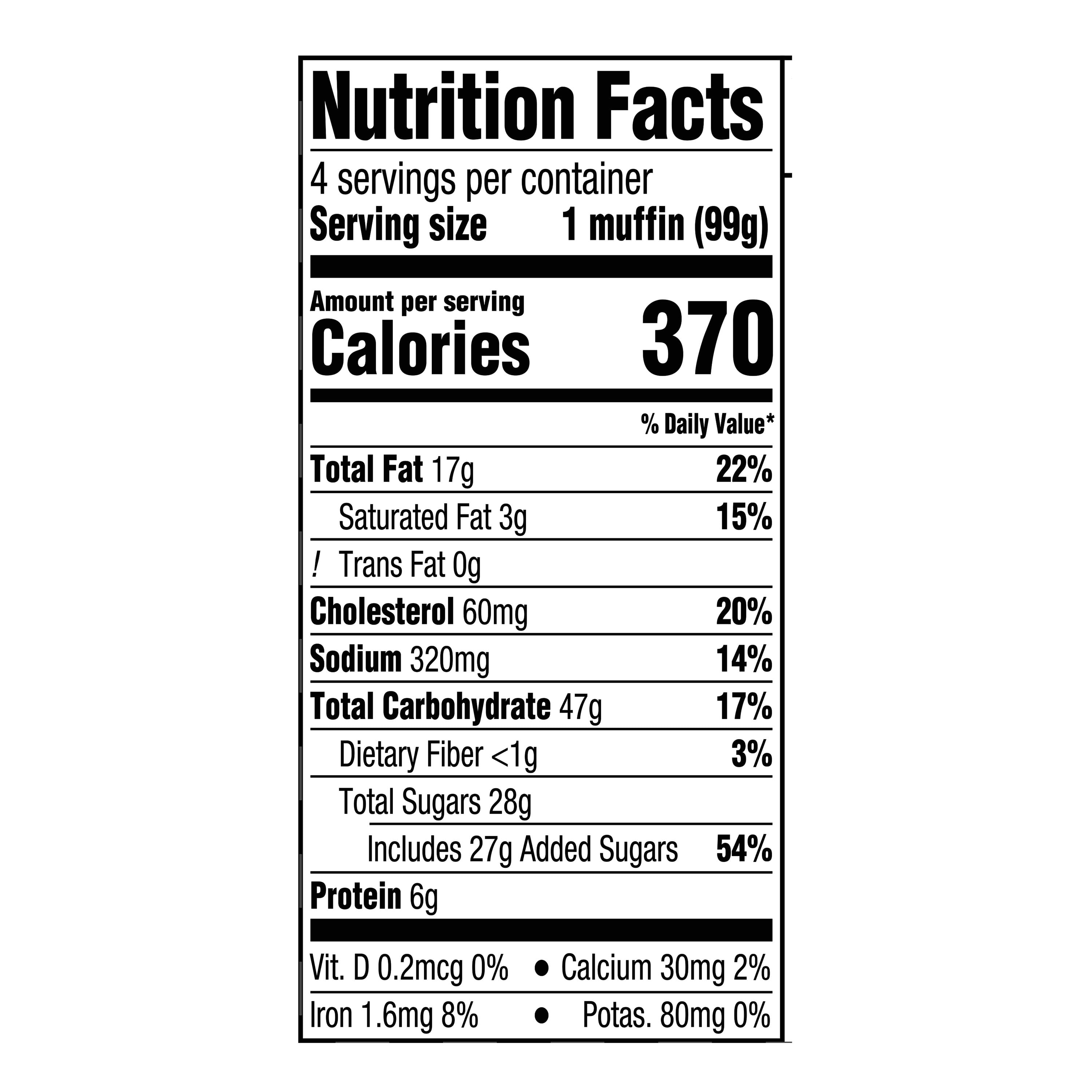 Marketside Lemon Streusel Muffins, 14 oz, 4 Count