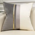 thumbnail image 1 of Funda de cojín de terciopelo a rayas de cuero azul marino, blanco y dorado, funda de almohada moderna de lujo, almohada decorativa para sofá, sala de estar, dormitorio, coche, 1 of 7