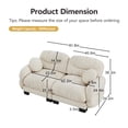 thumbnail image 4 of Pleated Chenille Fabric 2 Seater Modular Sofa, Ergonomic High-Density Foam, Curved Round Armrests with 2 Round Throw Pillows, Beige, 4 of 13