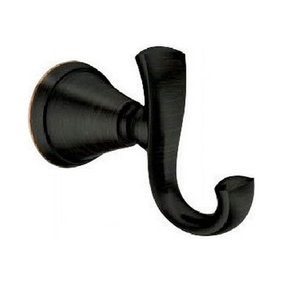 Moen Medium Brushed Bronze Metal 2-5/8 in. L Garment Hook 20 lb. 1 pk