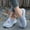 Light Blue, variant on Women's Backless Slip On Floral Embroidery Knit Mule Sneakers, Breathable Mesh Wedge Sole Casual Daily Walking Footwear(Gray,9)