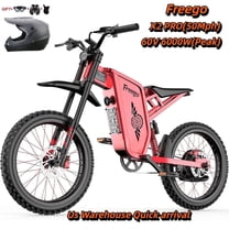 6000W(Peak) Motor 60V/30Ah Battery, Freego X2Pro Electric Motorcycle for Adults, Electric Bike 50MPH/7 Speed Off Road Electric Bicycle,19x2 Full Suspension/Four-Piston Hydraulic Brake UL2849MTB