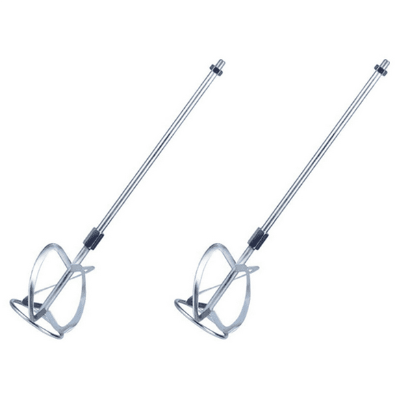 2X Paint and Mud Mixer Stirring Rod for Drill Agitator Mixing Rod Concrete Mortar Mixer, Silver