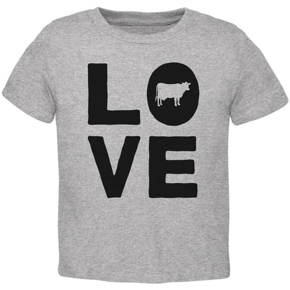 Cow Love Toddler T Shirt Heather 4T