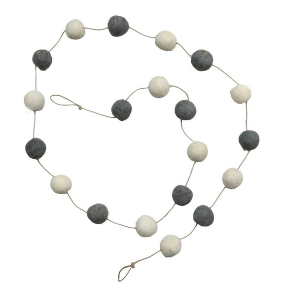 De Kulture Works New Zealand Wool Felt Micro POM POM Garland SET OF 4, 24 Inches
