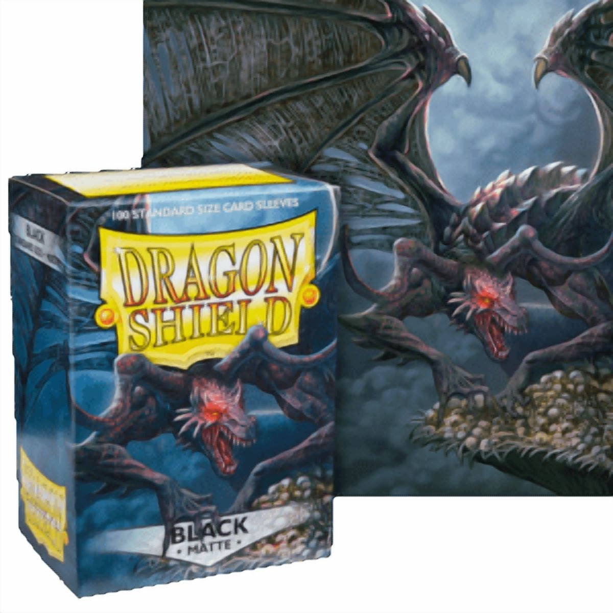 Dragon Shield, Standard size TCG card sleeves, 100ct. Matte Sleeves - Black