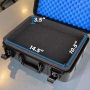 CASEMATIX 15.6″ Hard Laptop Case – Shock-Absorbing Foam, Crushproof Shell, Fits Laptops up to 15″ × 10.5″, Padlock Rings & Carry Handle