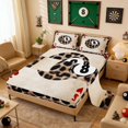 thumbnail image 2 of Erosebridal Leopard Print 8 Ball Playing Card Print Full Size Sheets, Sports Monogram Bed Sheets for Kids Boys and Girls, 1 Flat Sheet, 1 Fitted Sheet and 2 Pillowcases, 2 of 6