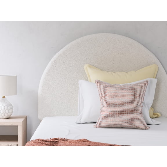 Signature Design by Ashley Birkmore Full Upholstered Panel Headboard, White Fabric