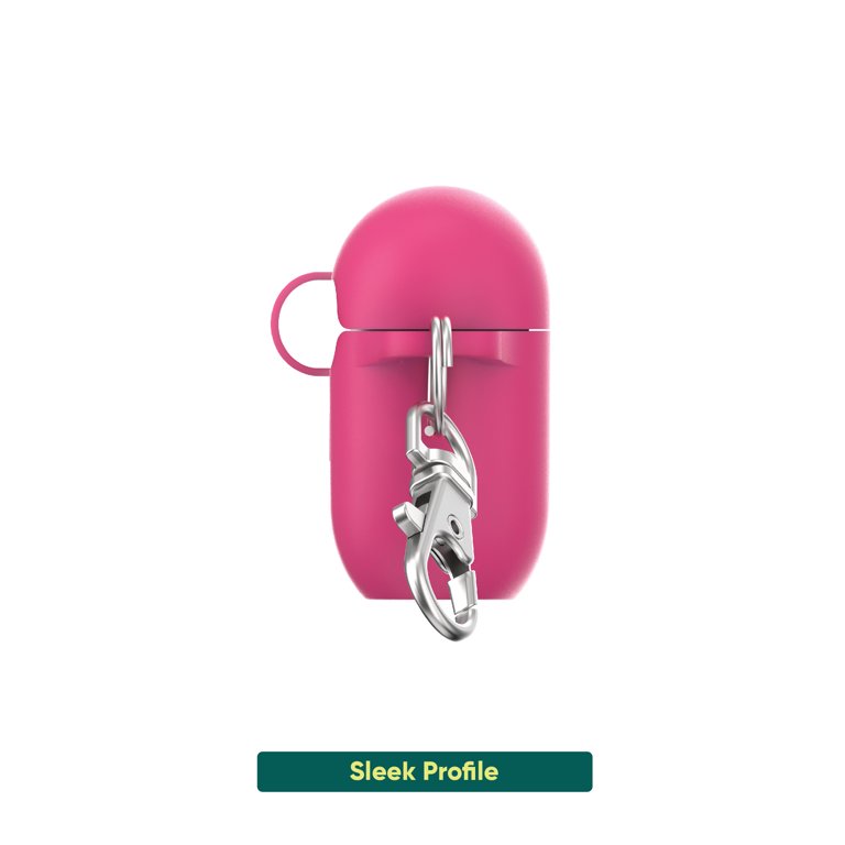 Apple - k_chan onn. Silicone Charging Case Cover with Keychain Clip for