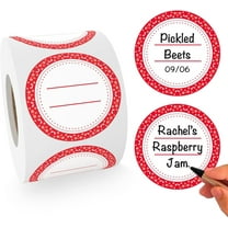 MESS Dissolvable Canning Labels for Jars  200 Dissolvable Mason Jar Labels - Dissolvable Food Labels for Containers - Jam Homemade Canning Jar Labels Stickers - Removable Mason Jar Labels 2" Red