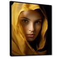 thumbnail image 2 of Designart "Portrait Of Grace In Gold" Fashion Woman Floater Framed Wall Art Living Room, 2 of 5