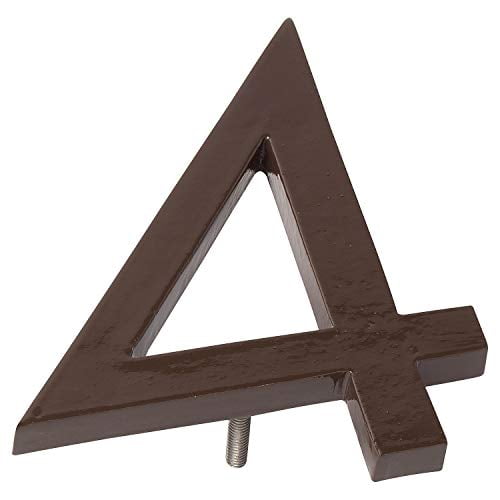 Montague Metal Products MHN-6-F-RB1-4 Solid Brushed Aluminum Modern Floating Address House Numbers, 6", Powder Coated Roman Bronze