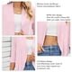 thumbnail image 3 of Blusa cubierta para mujer, chaqueta cubierta con dobladillo con volantes y manga tres cuartos de Color puro de verano, 3 of 5