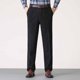 thumbnail image 4 of Pantalones de traje casuales con bolsillos y botones de color liso para hombre, 4 of 9